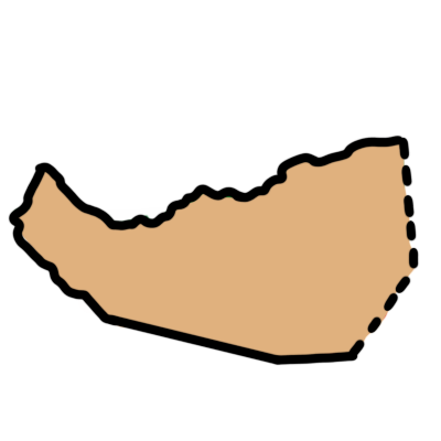 the shape of somaliland, with the border to disputed territory a dotted line. it is coloured light brown.